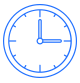 blue graphic of clock