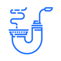 blue graphic of pipes
